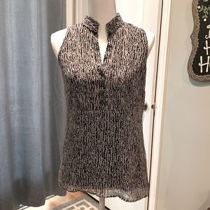 Banana Republic Black & Gray Blouse Top Tank EUC